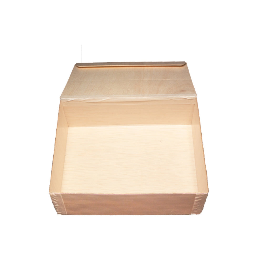 VerTerra Balsa Wood Catering Tray With Collapsible Lid 8" x 11" x 2