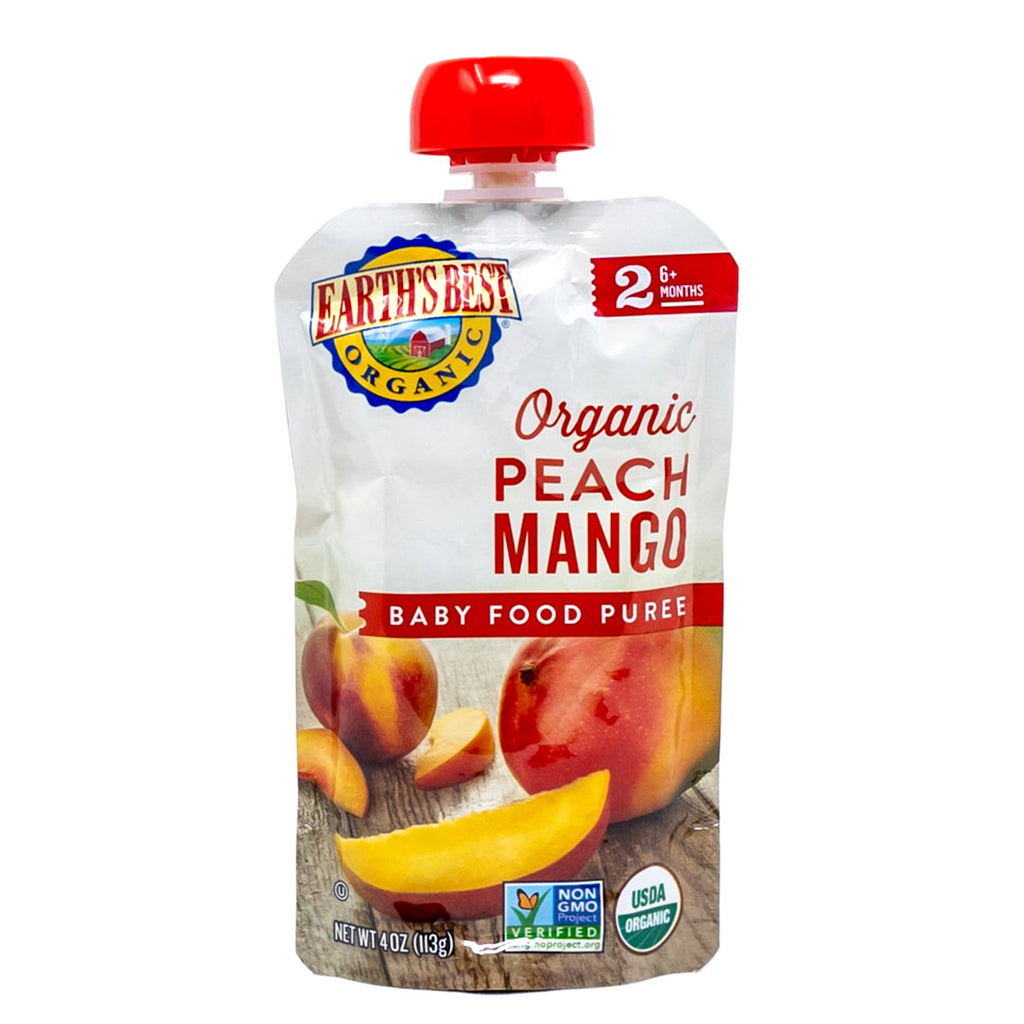 Earths Best Puree Baby Food Peach Mango Organic 4 oz