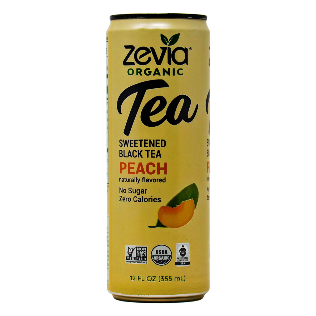 Zevia Organic Sweetened Black Tea Peach, 12 oz.