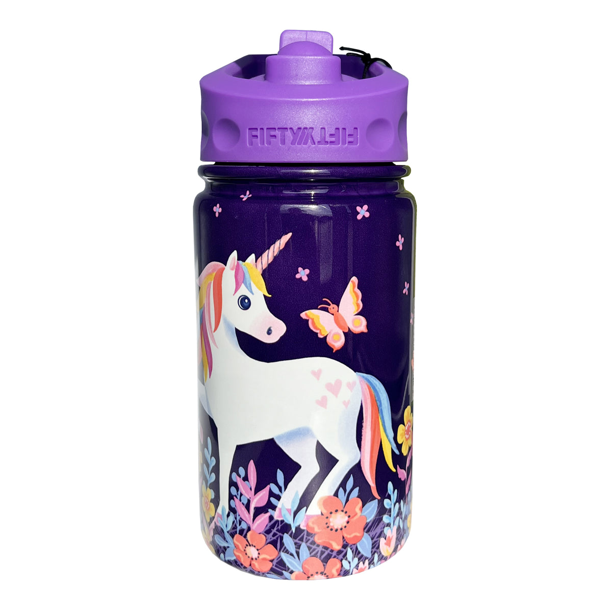 12oz Kids Bottle with Straw Cap - Unicorn