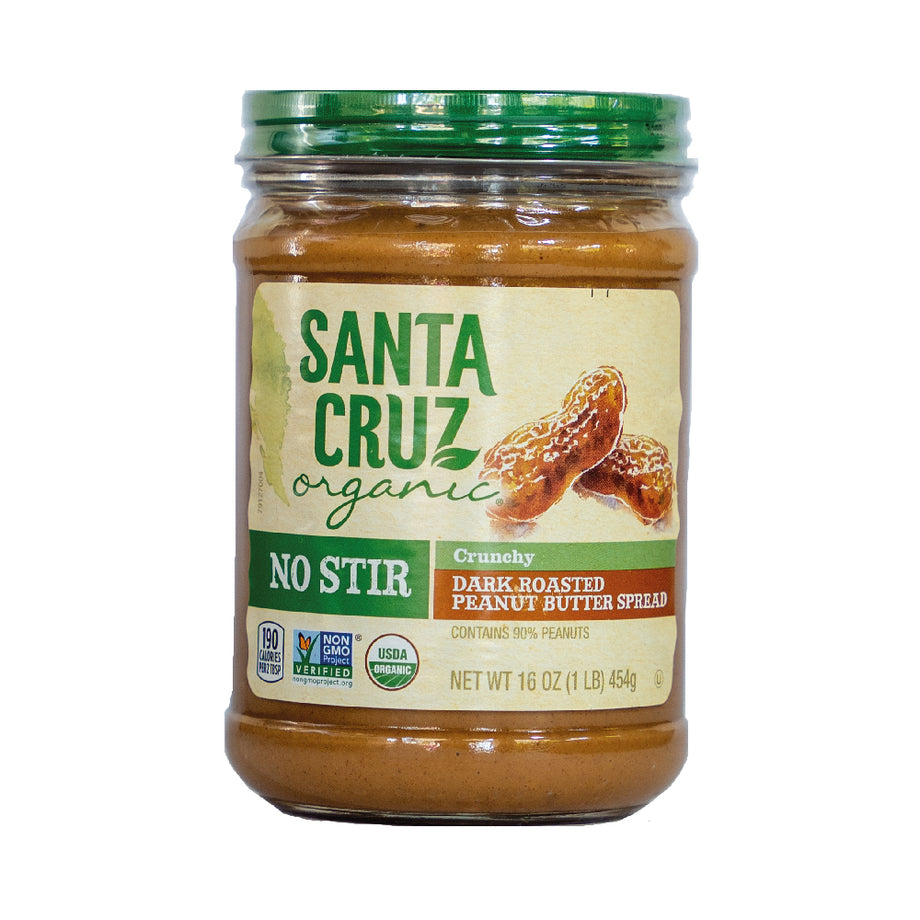 Santa Cruz Peanut Butter Crunchy Dark Roasted Organic 16 oz