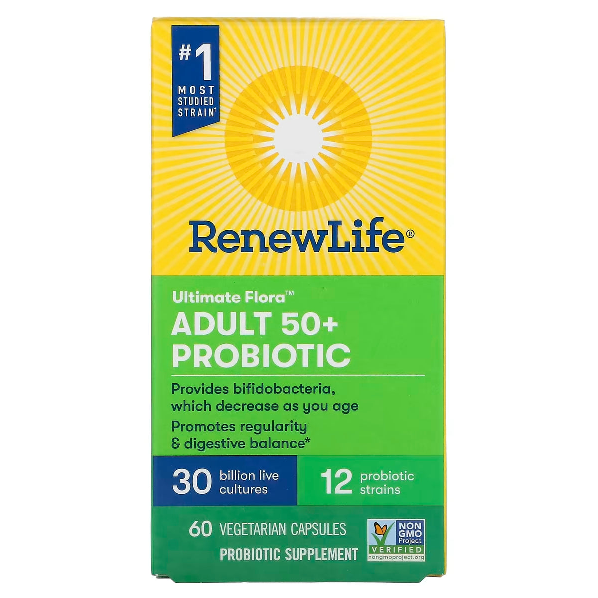 Renew Life Ultimate Flora Adult 50+ Probiotic, 60 Vegetarian Capsules ...