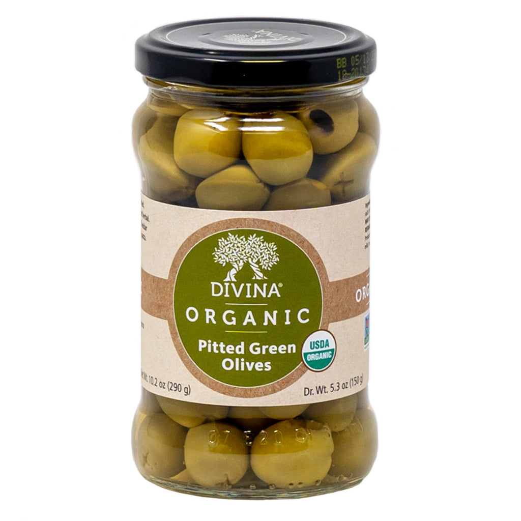 Divina Olives Pitted Green Organic 5.3 oz