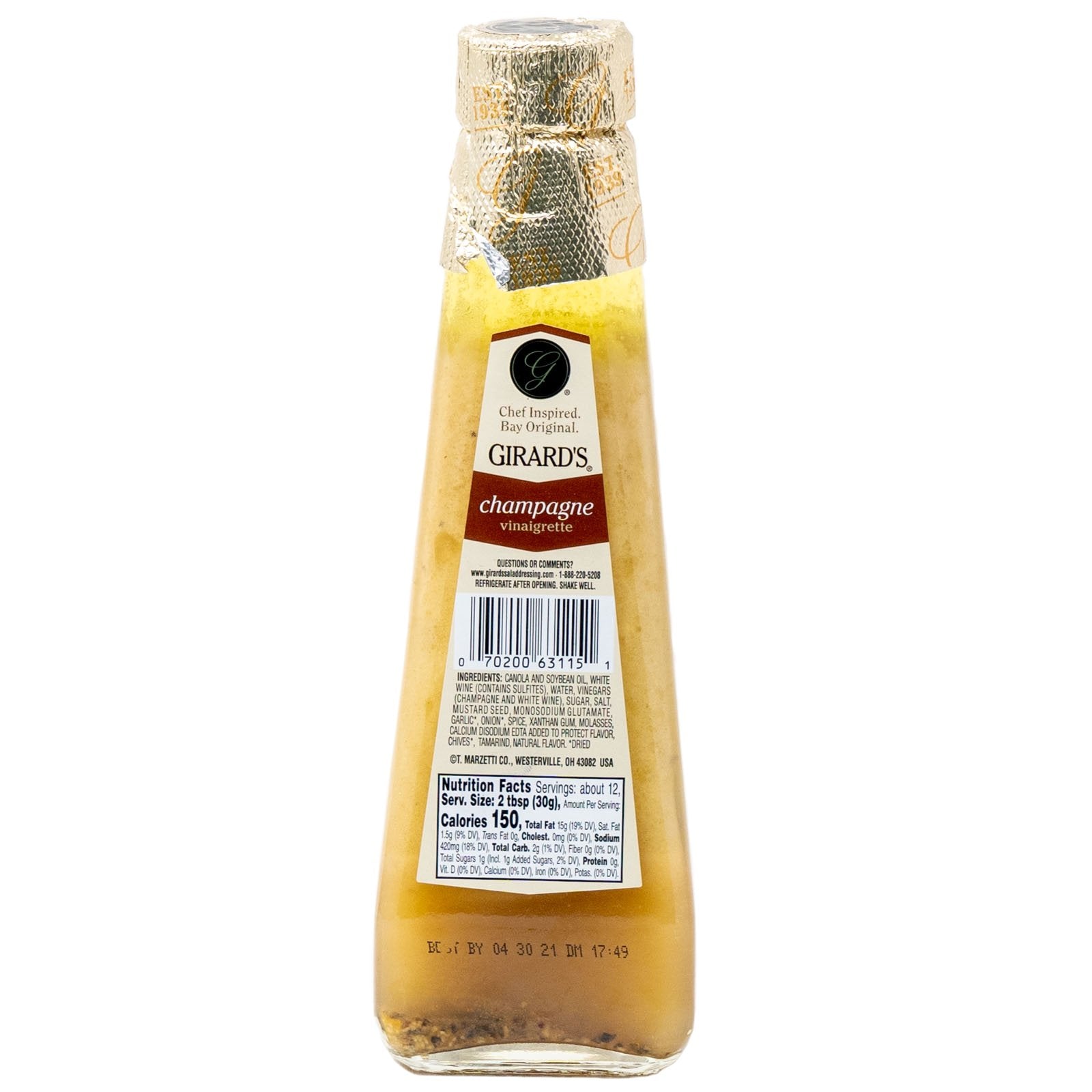 Girards Dressing Vinaigrette Champagne 12 oz California Ranch Market Girards Dressing Vinaigrette Champagne 12 oz California Ranch Market