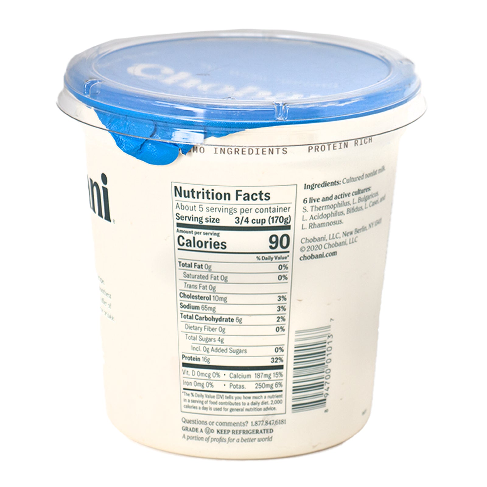 Chobani Yogurt Greek Strawberry Gluten Free 5.3 oz – California