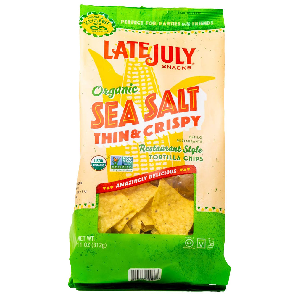 Late July Chips Tortilla Sea Salt Thin & Crispy Organic 11 oz