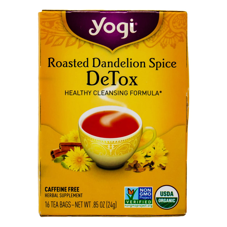 Yogi Tea Detox Roasted Dandelion Spice Cafeine Free 16 bags