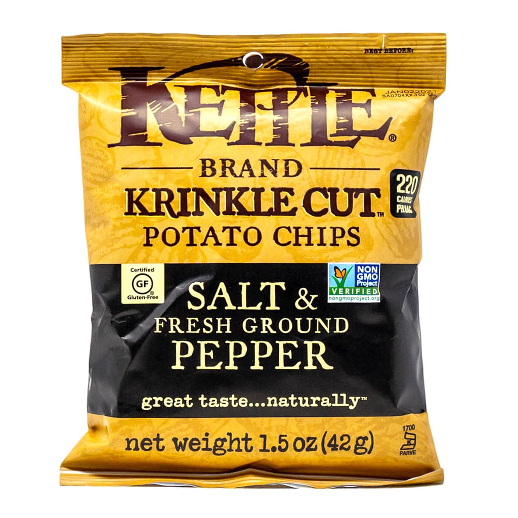 Kettle Chips Potato Salt & Pepper Krinkle Cut Gluten Free 1.5 oz