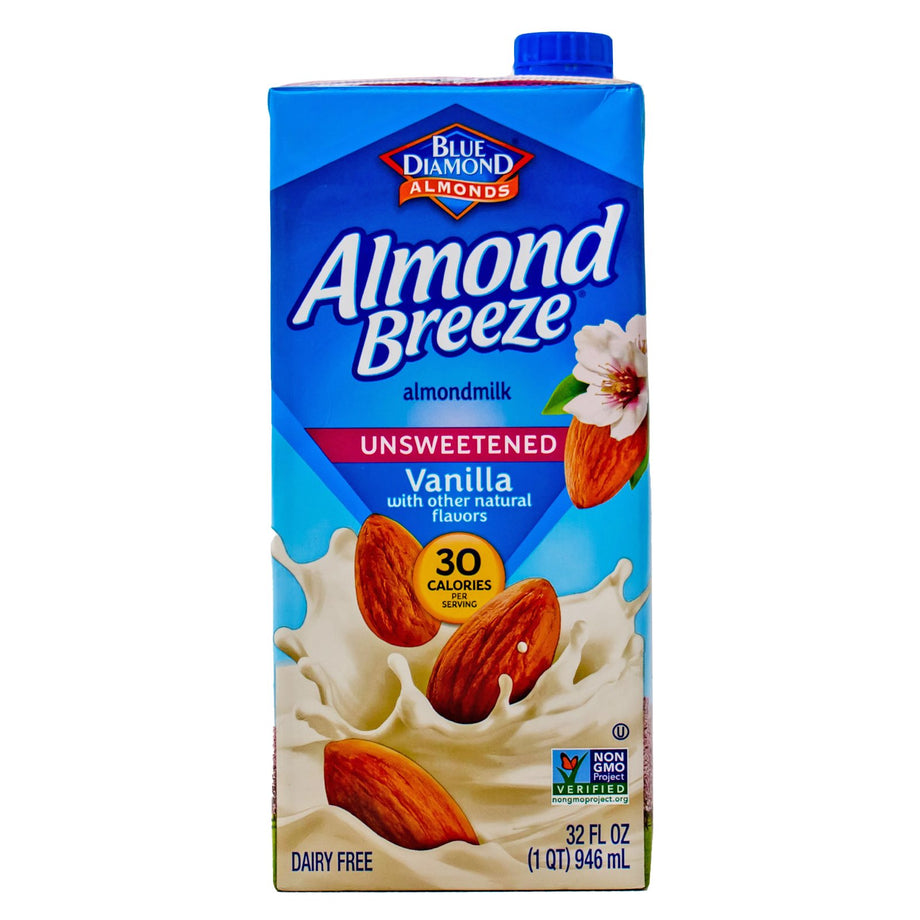 Almond Breeze Almond Milk Vanilla Unsweetened Dairy Free 32 oz – California  Ranch Market