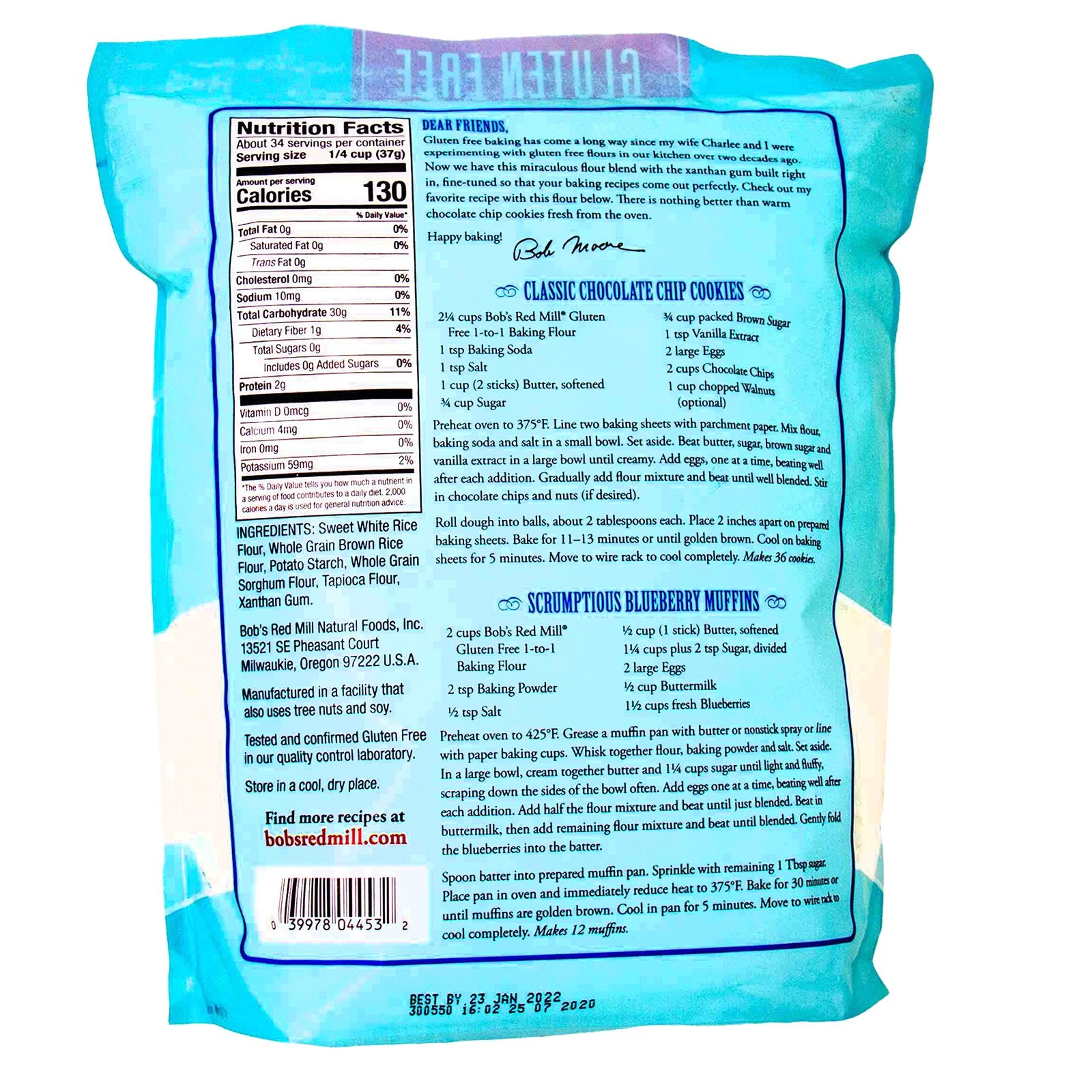 Bob's Red Mill Flour 1-to-1 Baking Flour Gluten Free 44 oz