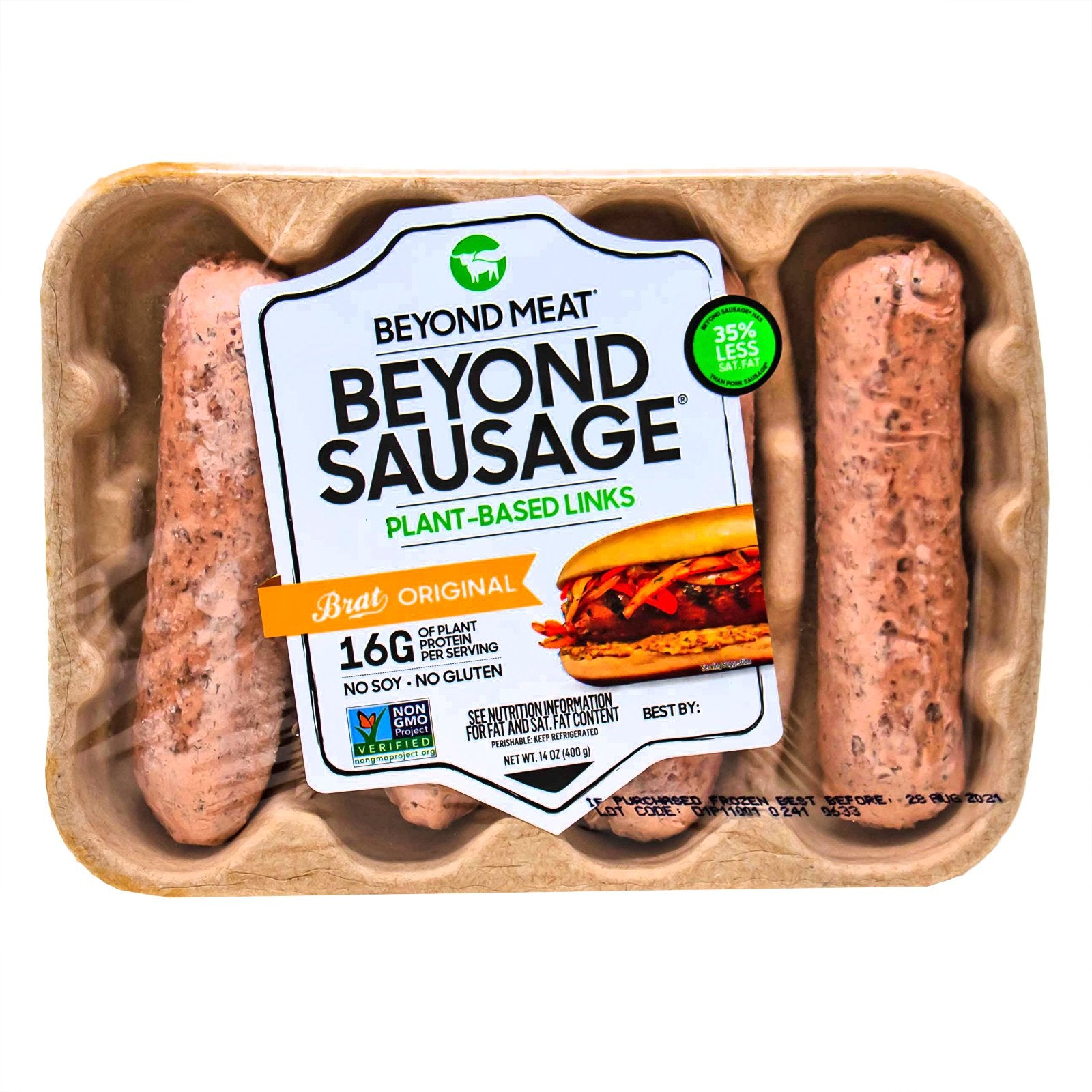 Beyond Meat Sausage Plant Based Brat Original Vegan 14 oz