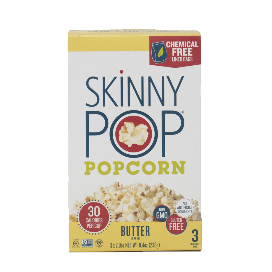 Skinny Pop Butter Microwave Popcorn, 3 pack