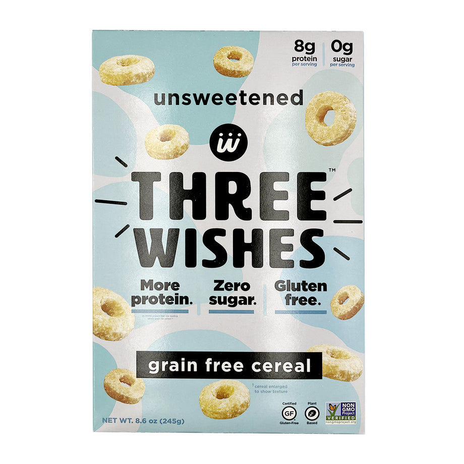 Plant-Based and Vegan Breakfast Cereal by Three Wishes - Fruity, 1 Pack -  More Protein and Less Sugar Snack - Gluten-Free, Grain-Free - Non-GMO